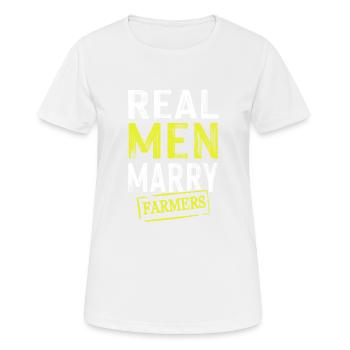 männer heiraten bäuerinen - Frauen T-Shirt atmungsaktiv - Weiß - Vorne - AI Model Female 172 dark (172cm)