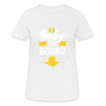 bébé à bord - T-shirt respirant Femme - blanc - Devant - AI Model Female 172 dark (172cm)