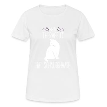 Chat Propriétaire Tenue Chats Costume Chat Ami - T-shirt respirant Femme - blanc - Devant - AI Model Female 172 dark (172cm)