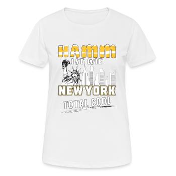 HAMM IST WIE NEW YORK - Frauen T-Shirt atmungsaktiv - Weiß - Vorne - AI Model Female 172 dark (172cm)