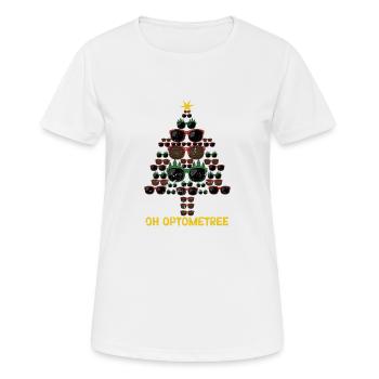 Oh Optometree Funny Optician Christmas Tree - Women's Breathable T-Shirt - white - Front - AI Model Female 172 dark (172cm)
