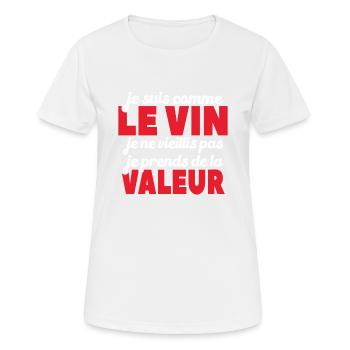 Je Suis Comme Le Vin - T-shirt respirant Femme - blanc - Devant - AI Model Female 172 dark (172cm)