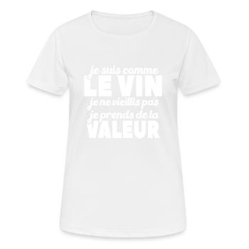 Je Suis Comme Le Vin - T-shirt respirant Femme - blanc - Devant - AI Model Female 172 dark (172cm)