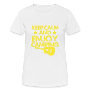 garder le camping calme - T-shirt respirant Femme - blanc - Devant - AI Model Female 172 dark (172cm)