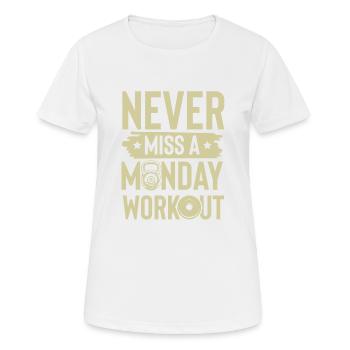 Monday workout - Women's Breathable T-Shirt - white - Front - AI Model Female 172 dark (172cm)