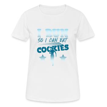 J’exécute des cookies - T-shirt respirant Femme - blanc - Devant - AI Model Female 172 dark (172cm)