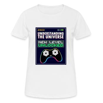 UNDERSTANDING THE UNIVERSE - Women's Breathable T-Shirt - white - Front - AI Model Female 172 dark (172cm)