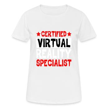 Certified Virtual Reality Specialist - Frauen T-Shirt atmungsaktiv - Weiß - Vorne - AI Model Female 172 dark (172cm)