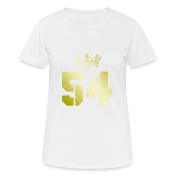 54 Couronne de numéros - T-shirt respirant Femme - blanc - Devant - AI Model Female 172 dark (172cm)