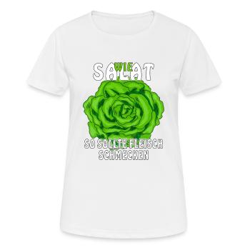 WIE SALAT - Frauen T-Shirt atmungsaktiv - Weiß - Vorne - AI Model Female 172 dark (172cm)