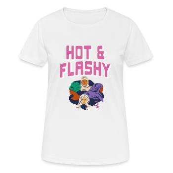 Hot & Flashy Awesome Retro T-Shirt pour elle - T-shirt respirant Femme - blanc - Devant - AI Model Female 172 dark (172cm)