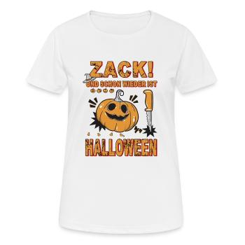 KÜRBIS ZACK HALLOWEEN - Frauen T-Shirt atmungsaktiv - Weiß - Vorne - AI Model Female 172 dark (172cm)