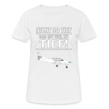 MOTORFLIEGER NICHT SO TIEF - Frauen T-Shirt atmungsaktiv - Weiß - Vorne - AI Model Female 172 dark (172cm)