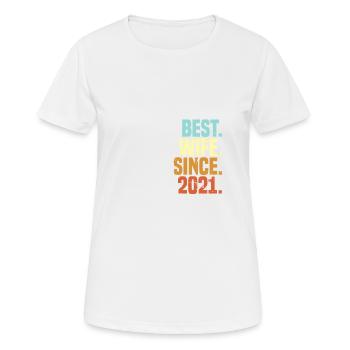 Best wife since 2021 | Vintage | Married - Women's Breathable T-Shirt - white - Front - AI Model Female 172 dark (172cm)
