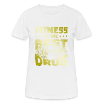 fitness meilleur médicament - T-shirt respirant Femme - blanc - Devant - AI Model Female 172 dark (172cm)