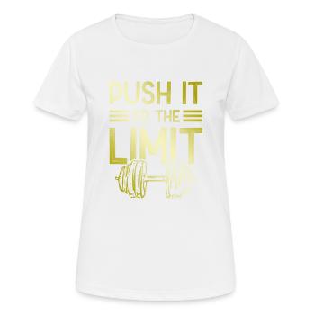 repousser les limites de la condition physique - T-shirt respirant Femme - blanc - Devant - AI Model Female 172 dark (172cm)