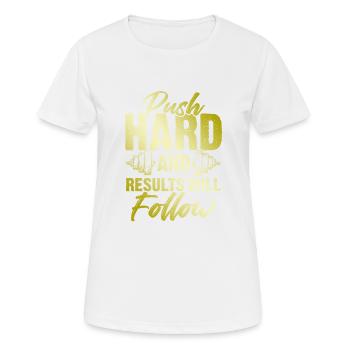 hard training fitness - Women's Breathable T-Shirt - white - Front - AI Model Female 172 dark (172cm)
