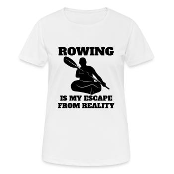 Rameurs drôles de club d’aviron rameur disant rameur - T-shirt respirant Femme - blanc - Devant - AI Model Female 172 dark (172cm)