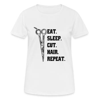 Coiffeur Coiffeur Ciseaux Coiffeur Ciseaux Peigne - T-shirt respirant Femme - blanc - Devant - AI Model Female 172 dark (172cm)