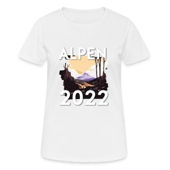 Alpen 2022 - Frauen T-Shirt atmungsaktiv - Weiß - Vorne - AI Model Female 172 dark (172cm)