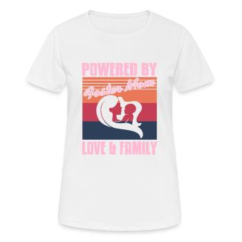Powered By Foster Mom Love & Family Retro Present - Women's Breathable T-Shirt - white - Front - AI Model Female 172 dark (172cm)