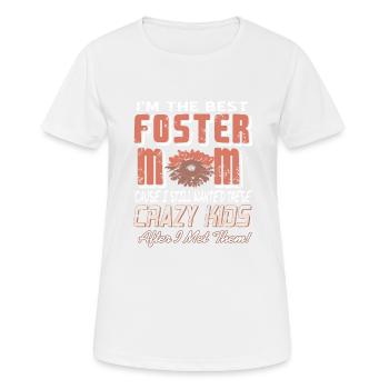 I'm The Best Foster MOM Retro Funny Designs - Women's Breathable T-Shirt - white - Front - AI Model Female 172 dark (172cm)