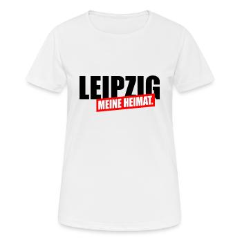 Leipzig meine Heimat - Frauen T-Shirt atmungsaktiv - Weiß - Vorne - AI Model Female 172 dark (172cm)