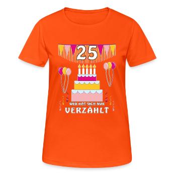 GEBURTSTAG 25 - Frauen T-Shirt atmungsaktiv - Neonorange - Vorne - AI Model Female 172 dark (172cm)