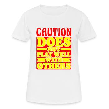 La prudence ne joue pas bien avec les autres 34 - T-shirt respirant Femme - blanc - Devant - AI Model Female 172 dark (172cm)
