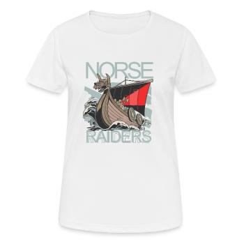 Norse Raiders Nordic Robbers Vikings Norvège - T-shirt respirant Femme - blanc - Devant - AI Model Female 172 dark (172cm)