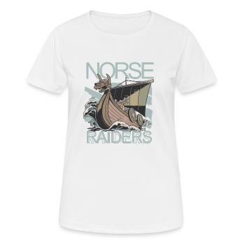 Norse Raiders Nordic Robbers Vikings Norvège - T-shirt respirant Femme - blanc - Devant - AI Model Female 172 dark (172cm)