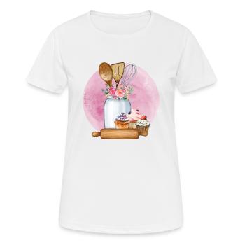 Boulangerie Baker Boulangerie Boulangerie Gâteau de confiserie - T-shirt respirant Femme - blanc - Devant - AI Model Female 172 dark (172cm)