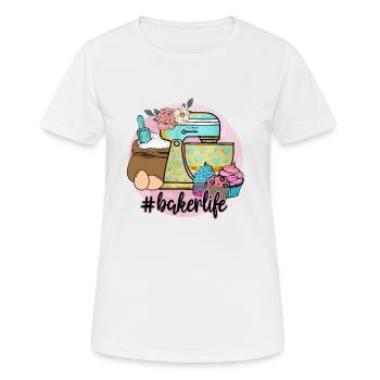 Boulangerie Baker Boulangerie Boulangerie Gâteau de confiserie - T-shirt respirant Femme - blanc - Devant - AI Model Female 172 dark (172cm)