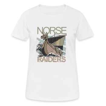 Norse Raiders Nordic Robbers Vikings Norvège - T-shirt respirant Femme - blanc - Devant - AI Model Female 172 dark (172cm)