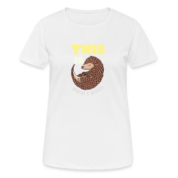 Schuppentier Pangolin Schuppen bedrohtes Tier - Frauen T-Shirt atmungsaktiv - Weiß - Vorne - AI Model Female 172 dark (172cm)