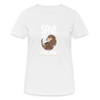 Schuppentier Pangolin Schuppen bedrohtes Tier - Frauen T-Shirt atmungsaktiv - Weiß - Vorne - AI Model Female 172 dark (172cm)