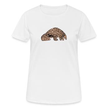 Schuppentier Pangolin Schuppen bedrohtes Tier - Frauen T-Shirt atmungsaktiv - Weiß - Vorne - AI Model Female 172 dark (172cm)
