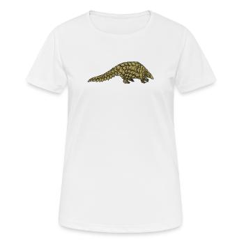 Schuppentier Pangolin Schuppen bedrohtes Tier - Frauen T-Shirt atmungsaktiv - Weiß - Vorne - AI Model Female 172 dark (172cm)