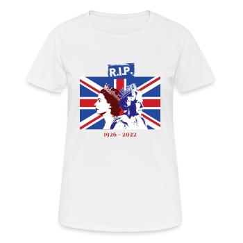 RIP - La reine Elizabeth II - La fin d’une époque - T-shirt respirant Femme - blanc - Devant - AI Model Female 172 dark (172cm)
