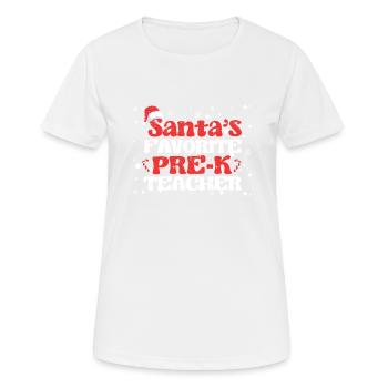 Santa's Favorite Pre-K Teacher Weihnachten - Frauen T-Shirt atmungsaktiv - Weiß - Vorne - AI Model Female 172 dark (172cm)