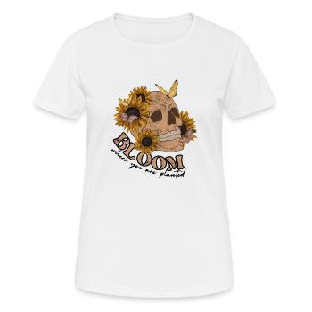 bloom where you are planted Rainbow Blooms - Women's Breathable T-Shirt - white - Front - AI Model Female 172 dark (172cm)