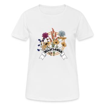 Belles fleurs sauvages Fleurs sauvages Bouquet Fleur - T-shirt respirant Femme - blanc - Devant - AI Model Female 172 dark (172cm)