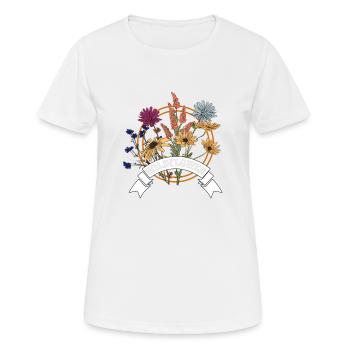 Belles fleurs sauvages Fleurs sauvages Bouquet Fleur - T-shirt respirant Femme - blanc - Devant - AI Model Female 172 dark (172cm)