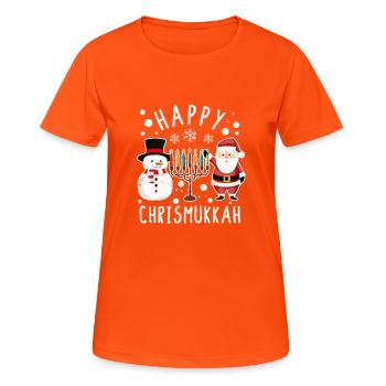 Merry Christmas Hanukkah Christmas Hanukkah Christmas - Women's Breathable T-Shirt - neon orange - Front - AI Model Female 172 dark (172cm)