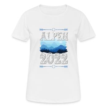 Alpen 2022 - Frauen T-Shirt atmungsaktiv - Weiß - Vorne - AI Model Female 172 dark (172cm)