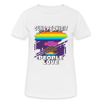 GUNS PROHIBIT PEOPLE LOVE - Women's Breathable T-Shirt - white - Front - AI Model Female 172 dark (172cm)