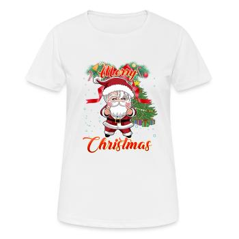 Frohe Weihnachten K-Pop Stil Weihnachtsmann - Frauen T-Shirt atmungsaktiv - Weiß - Vorne - AI Model Female 172 dark (172cm)