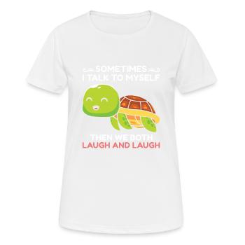Drôle de tortue de mer Tortue de mer Eau de mer - T-shirt respirant Femme - blanc - Devant - AI Model Female 172 dark (172cm)