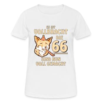 66 GEBURTSTAG - Frauen T-Shirt atmungsaktiv - Weiß - Vorne - AI Model Female 172 dark (172cm)