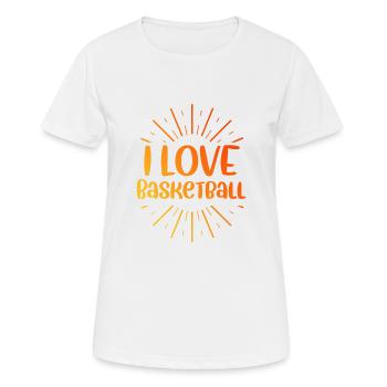 J’adore le basket - T-shirt respirant Femme - blanc - Devant - AI Model Female 172 dark (172cm)